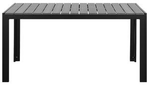 Tavolo da giardino in alluminio grigio e Nero per 6 persone moderno resistente agli agenti atmosferici Beliani