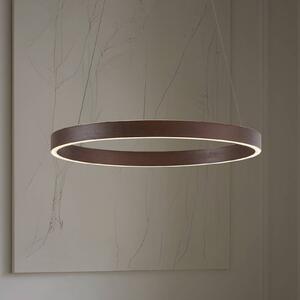 Lucande Lampada a sospensione LED Yonam, Ø 60 cm, 1 luce, marrone, CCT Yonam Lucande, dimmerabile, Marrone / Ruggine, Soggiorno / Sala da pranzo, Metallo, Moderno