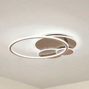 Plafoniera soffitto Circulo Lucande, dimmerabile, Marrone / Ruggine, Soggiorno / Sala da pranzo, Metallo, Moderno, Plafoniera