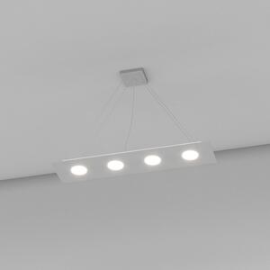 Lampadario Moderno Rettangolare Area Metallo Grigio 4 Luci Gx53