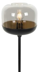 Lampada da terra di design nera con vetro oro e fumé - Kyan