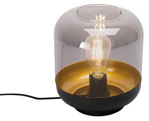 Lampada da tavolo di design nera con vetro oro e fumé - Kyan