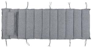 Cuscino prendisole in tessuto grigio 180 x 60 cm imbottito con cuscino per la testa Beliani