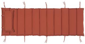 Cuscino prendisole in tessuto rosso 180 x 60 cm imbottito con cuscino per la testa Beliani