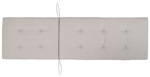 Cuscino Taupé per Lettino da Giardino con Laccetti 192 x 56 cm Esterno Terrazzo Beliani