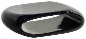 Tavolino da caffè Nero sintetico ovale ripiano alto lucido novità moderno minimalista Beliani