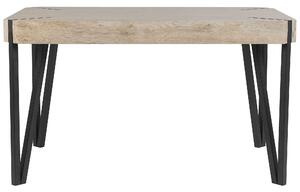 Tavolo da pranzo Piano in legno tortora Gambe in metallo Nero 130 x 80 cm 6 posti rettangolare industriale Beliani