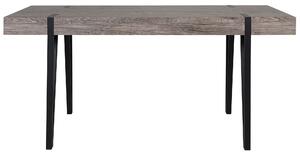 Tavolo da pranzo Piano in legno scuro Gambe a forcina in metallo Nero 150 x 90 cm Stile industriale rettangolare Beliani