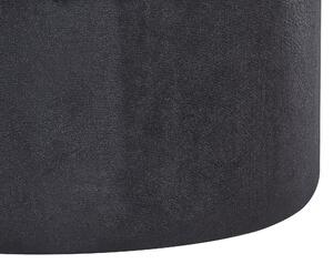 Set di 2 pouf contenitivi Poggiapiedi con rivestimento in velluto di poliestere Nero Stile Glam Beliani
