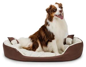 Cuccia per cani lionto, elegante cesto per cani 4 in 1, idrorepellente, antigraffio e di facile manutenzione, 110x80 cm, marrone/beige