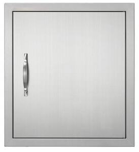 Porta di accesso al barbecue - 457 x 508 mm - Porta in acciaio inox per cucina esterna - Montaggio verticale a parete - Maniglia e gancio - per isola barbecue e stazione barbecue - Armadio da esterno