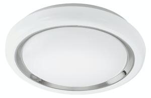 Plafoniera Moderna Capasso Acciaio Bianco Luce Led Integrato 18W