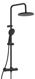 Set doccia sopraelevata ADRIA con miscelatore termostatico, nero opaco