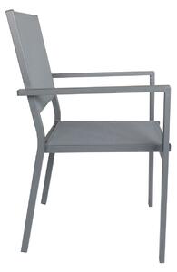 Sedia da giardino senza cuscino Lisbon con braccioli in alluminio con seduta in textilene grigio / argento
