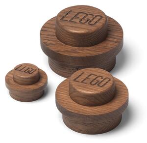 Set di 3 ganci da parete in legno di quercia tinto scuro Wood - LEGO®