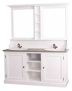 Composizione bagno doppio completo 2 ante, 3 vani con specchiera 3 vani - LM-PS627BAS/SUP