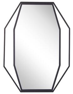 Specchio da parete ottagonale grigio 80 x 60 cm in metallo decorativo moderno stile minimalista Beliani