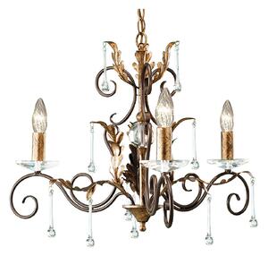 Lampadario Classico Amarilli Acciaio Bronzo Oro 3 Luci E14