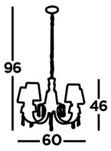 Searchlight 6885-5CC - Lampadario a sospensione con catena PORTICO 5xG9/33W/230V cromo