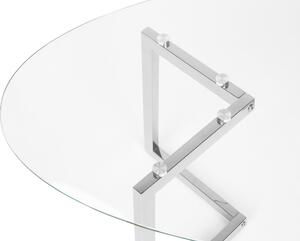 Tavolino da caffè in vetro argento 120 x 60 cm con gambe in metallo moderno Beliani