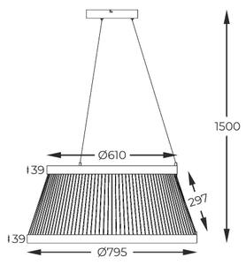 Zuma Line MD3328-2M-3BT - Lampadario LED dimmerabile BALL LED/53W/230V 2700-6000K nero + +TC
