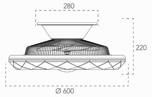 Ventilatore da soffitto Skyron, bianco , D. 60 cm, con telecomando INTEC
