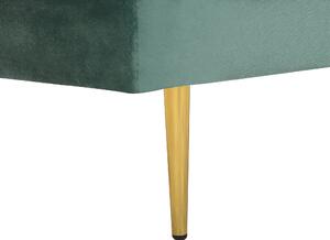 Chaise longue Verde Menta Velluto Imbottito Orientamento versione sinistra Gambe In Metallo Rafforzamento Cuscino Design Moderno Beliani