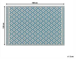 Tappeto da tappetino Azzurro Materiale Sintetico 120 x 180 cm Per Interni Esterni Motivo Geometrico Moderno Balcone Patio Beliani