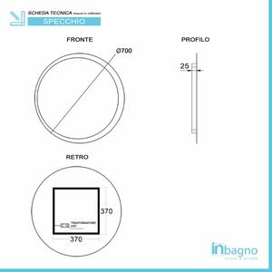 Specchio bagno rotondo 70cm retroilluminazione led