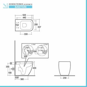 Coppia di Sanitari sospesi Metropolitan Water, Bidet e Copriwater slim