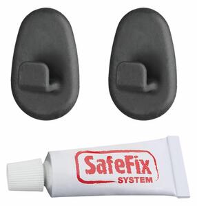 Ganci per bagno in finitura nera Origin Lava completi di colla Safe Fix