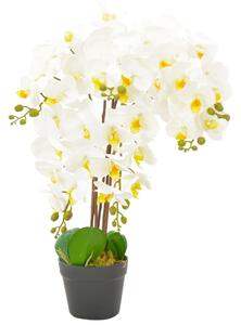 Orchidea Artificiale con Vaso Bianca 60 cm