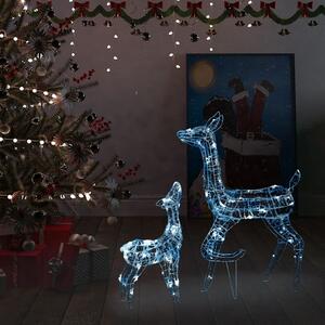 Famiglia di Renne di Natale 160 LED Bianco Freddo in Acrilico