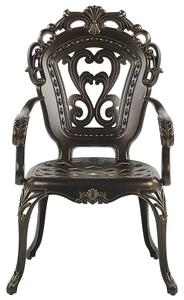 Set di 2 sedie da giardino vintage in alluminio marrone con cuscini per sedili in poliestere alluminio vintage Beliani