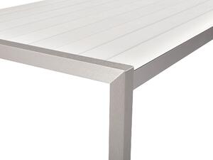 Tavolo da pranzo con struttura in alluminio anodizzato bianco per 6 persone 180 x 90 cm dal design moderno Beliani