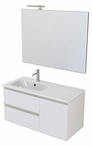 Mobile bagno sospeso 100 cm Master grigio cemento con specchio