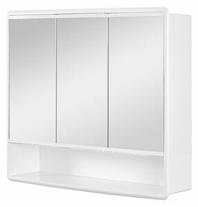 Armadietto a specchio bagno 60x50 bianco con 3 ante