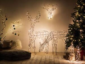Moderno Set di 2 Alberi di Natale Decorativi con Luci Led in Metallo Nero Beliani