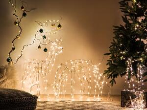 Moderno Set di 2 Alberi di Natale Decorativi con Luci Led in Metallo Nero Beliani