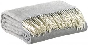 Carina - Plaid In Lana E Cashmere Grigio Perla, 130 X 190