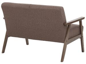 Divano marrone rivestimento in poliestere 2 posti design retrò struttura in legno divano del soggiorno Beliani