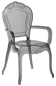 Set di 2 sedie da pranzo in acrilico Nero trasparente con schienale solido impilabili dal design moderno vintage Beliani