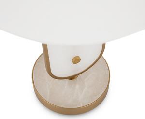 Lampada Da Tavolo Moderna Marmo Metallo Oro Paralume Tessuto 1 Luce E27 40W