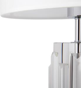 Lampada Da Tavolo Moderno Muse Metallo Cromo Paralume Tessuto 1 Luce E27 60W