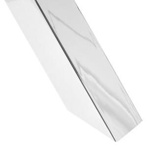 Tavolo da Pranzo Vetro Temperato Bianco e Argento e Gambe in Metallo 160 x 90 cm Rettangolare Glam Beliani