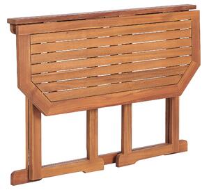 Balcone Tavolo pieghevole Piano regolabile 110 x 47 cm Terrazza legno di acacia Beliani