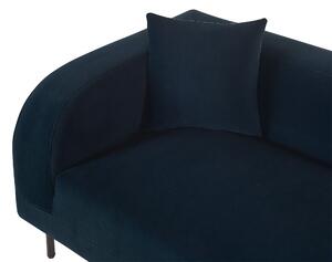 Chaise longue Retrò Velluto Blu Scuro in stile Minimal moderno minimalista Beliani