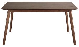 Tavolo da pranzo mdf impiallacciato in legno scuro 150 x 90 cm rettangolare in stile retrò tradizionale Beliani