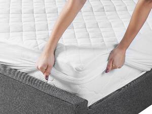Proteggi materasso copri materasso trapuntato singolo 90 x 200 cm cotone japara bianco Beliani