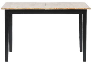 Tavolo da Pranzo Allungabile in Legno Chiaro e Piano in Gomma Nera 120/150 cm Foglia di Farfalla Beliani